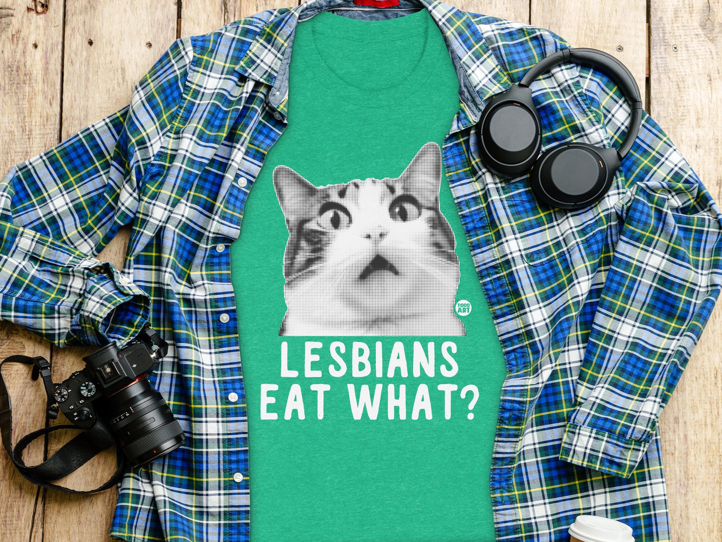 Lesbians Eat What Cat Graphic T-shirt product type