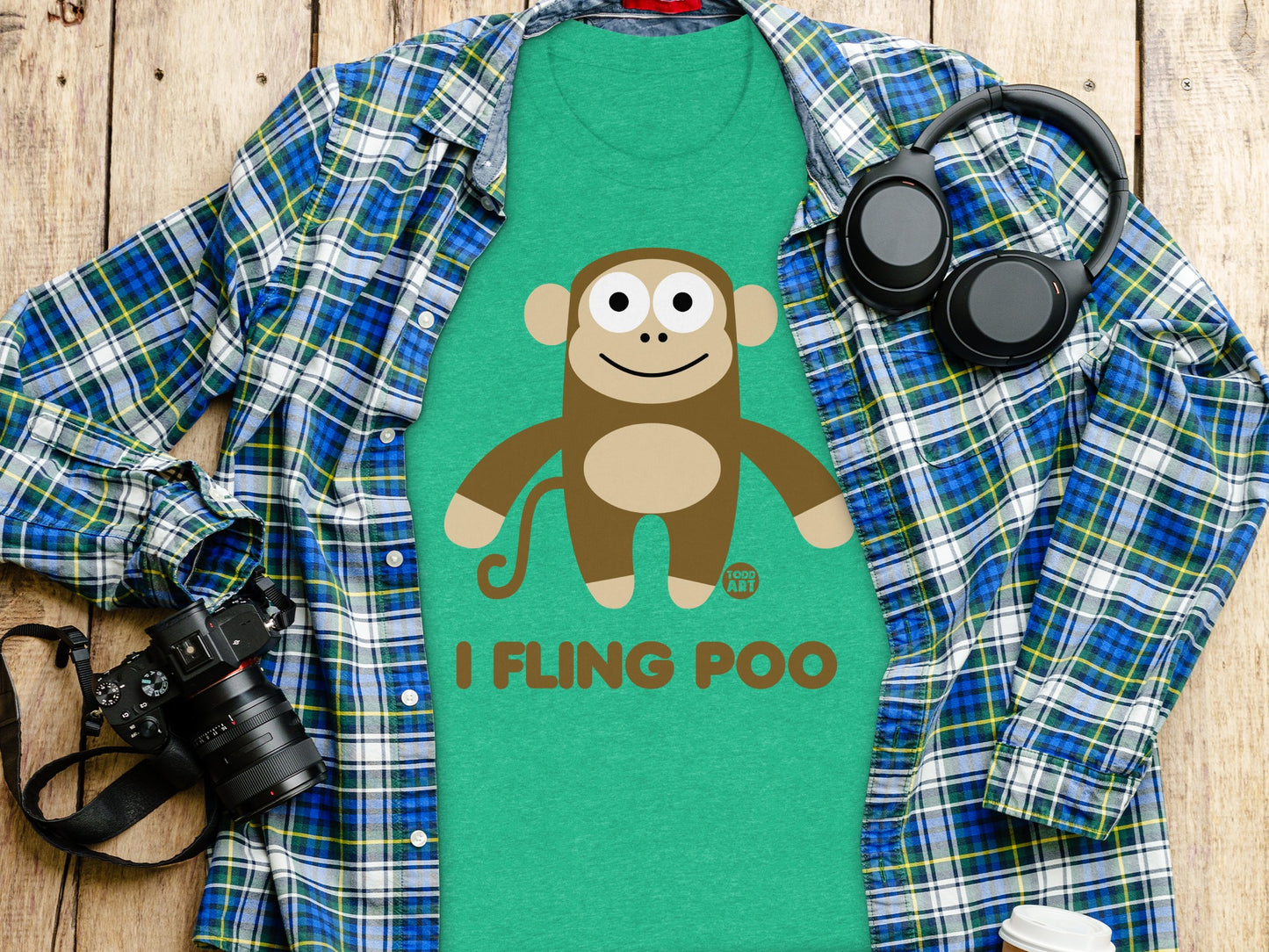 I Fling Poo Green Graphic T-shirt product