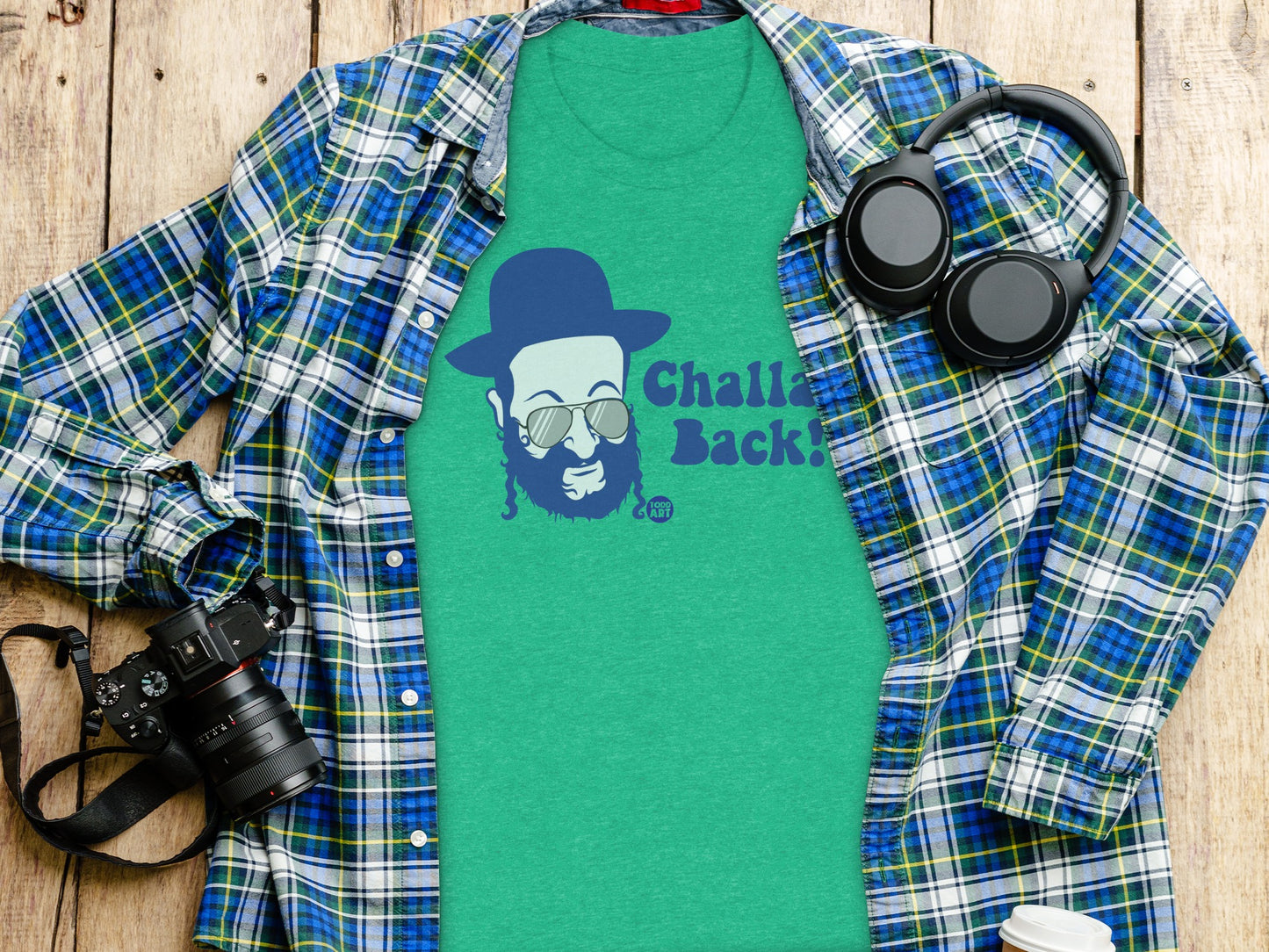 Challa Back Graphic Tee With Hat And Glasses product