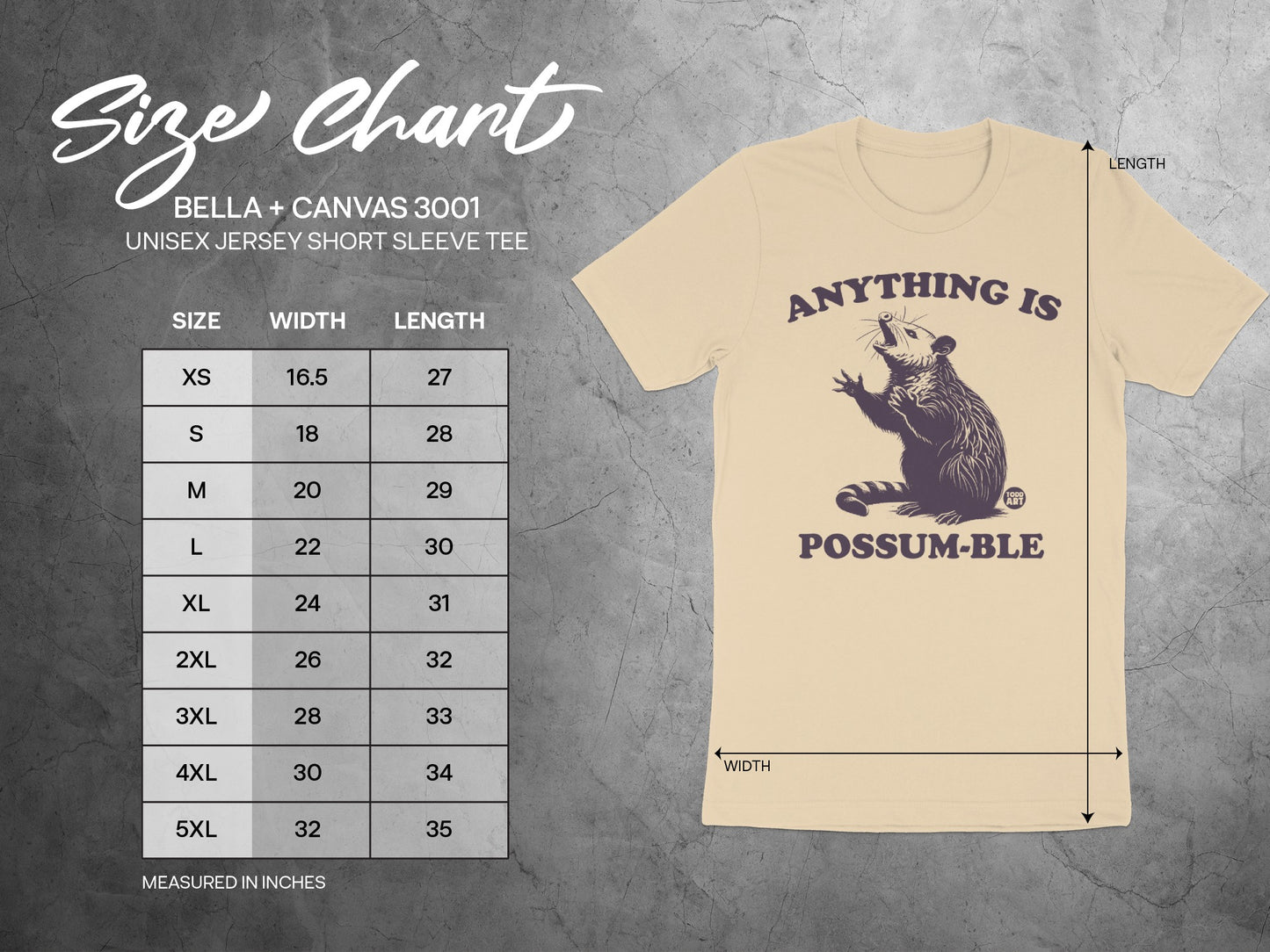 Creative Anything Is Possum-Ble Unisex Short Sleeve Tee