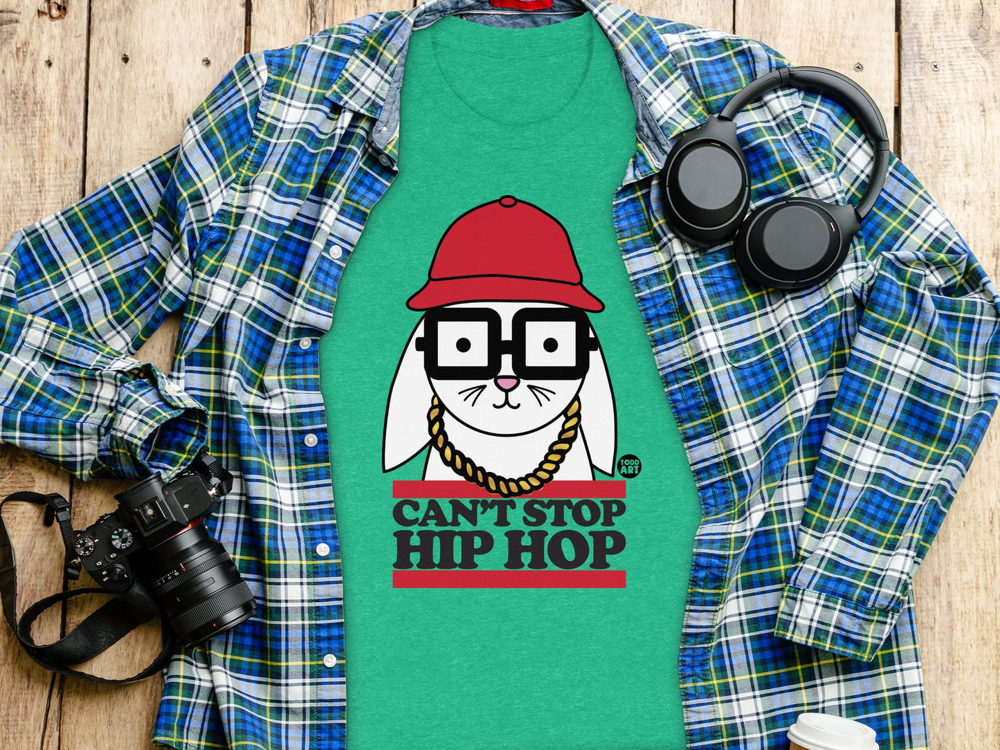 Can't Stop Hip Hop Glasses Bunny Graphic T-Shirt product