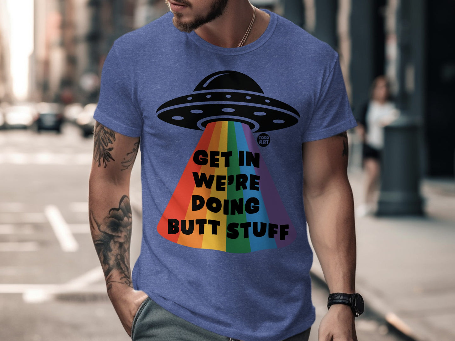 Get in We're Doing Butt Stuff UFO Graphic Tee product type