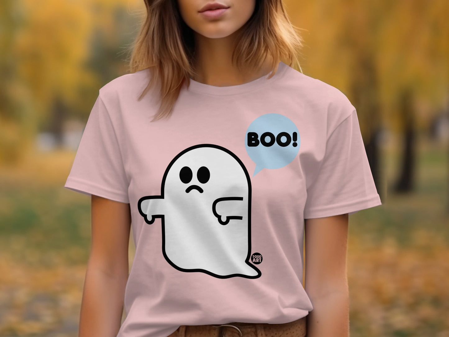 Adorable Ghost BOO! Pink Halloween T-Shirt product