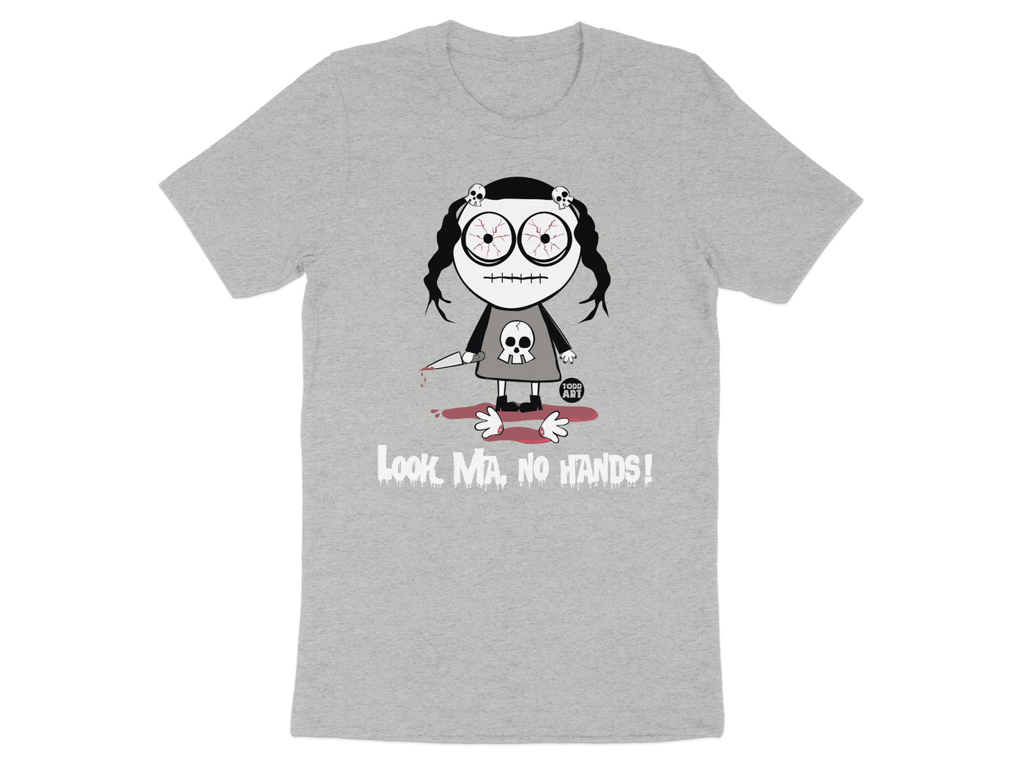 Look Ma No Hands Cartoon Character T-shirt