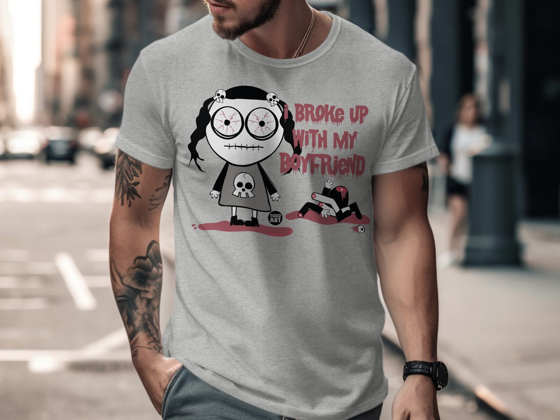 Broke Up With My Boyfriend Funny Graphic Tee product