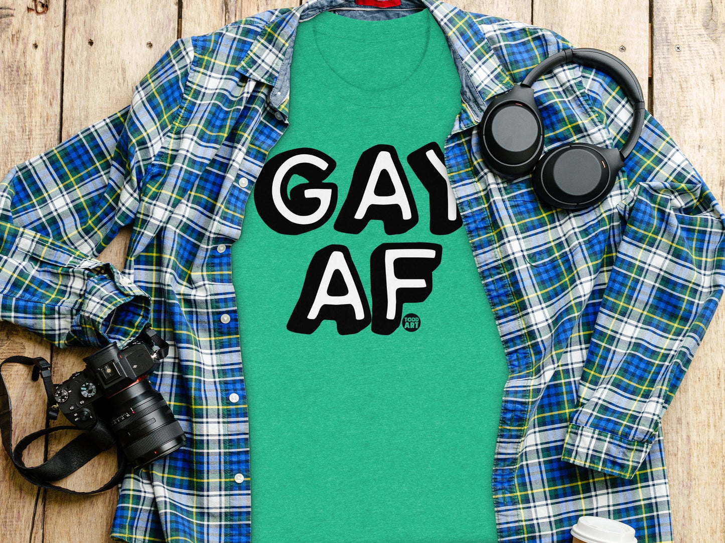 GAY AF graphic text design on casual wear product type