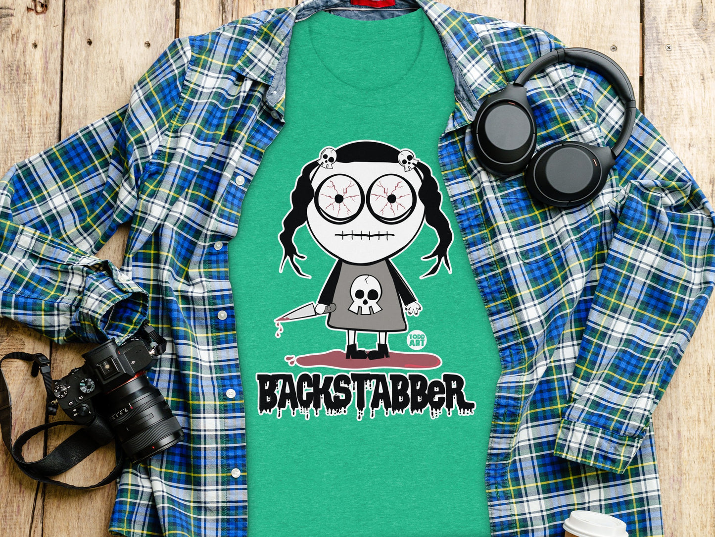 Backs Tabber Cute Cartoon Character Graphic T-shirt
