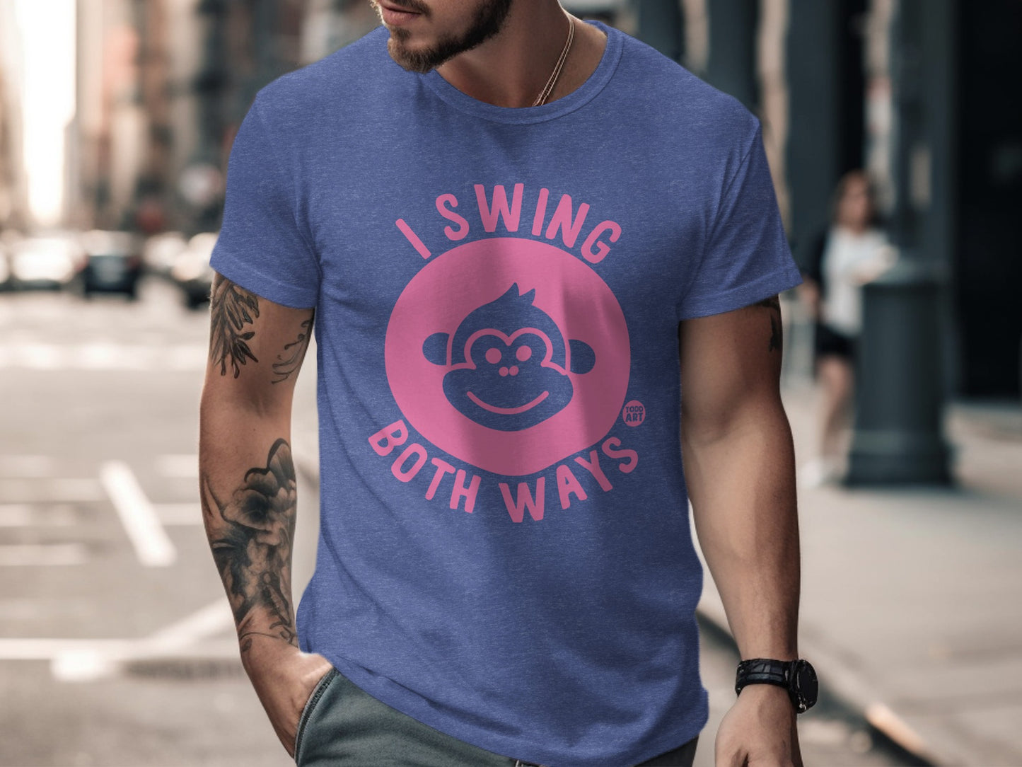 I Swing Both Ways Purple Graphic Tee product