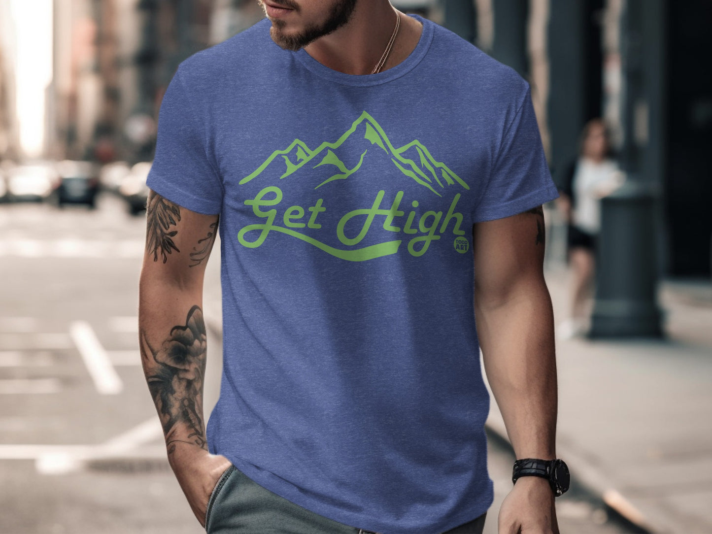 Get High Mountain Design Casual Graphic T-Shirt product