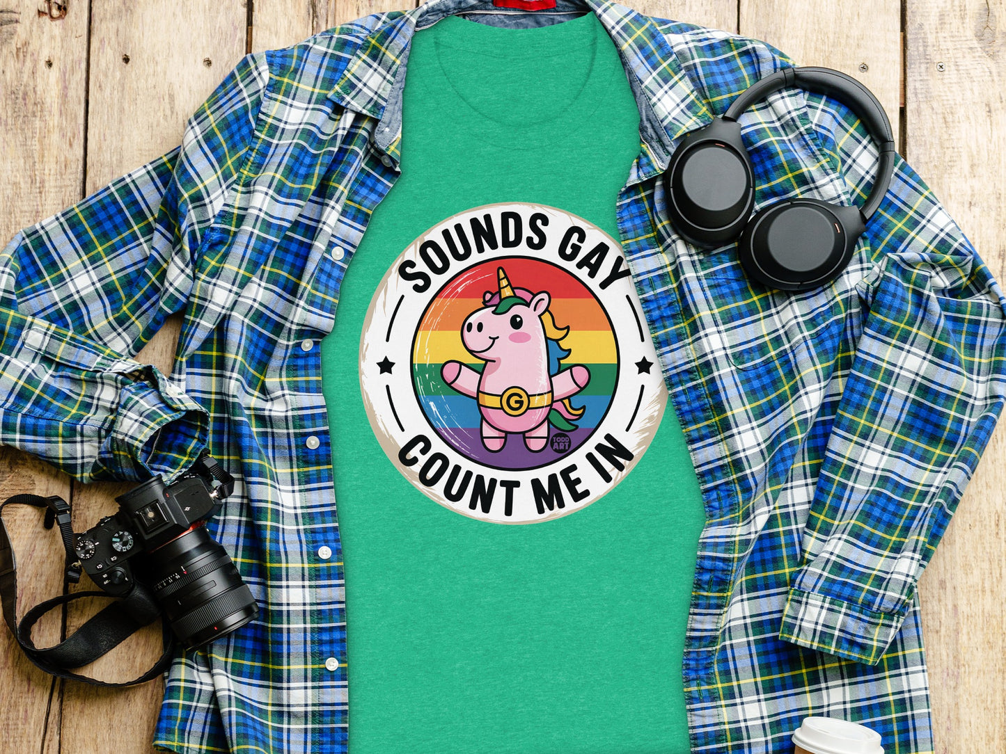 Sounds Gay Count Me In Unicorn Graphic Shirt product