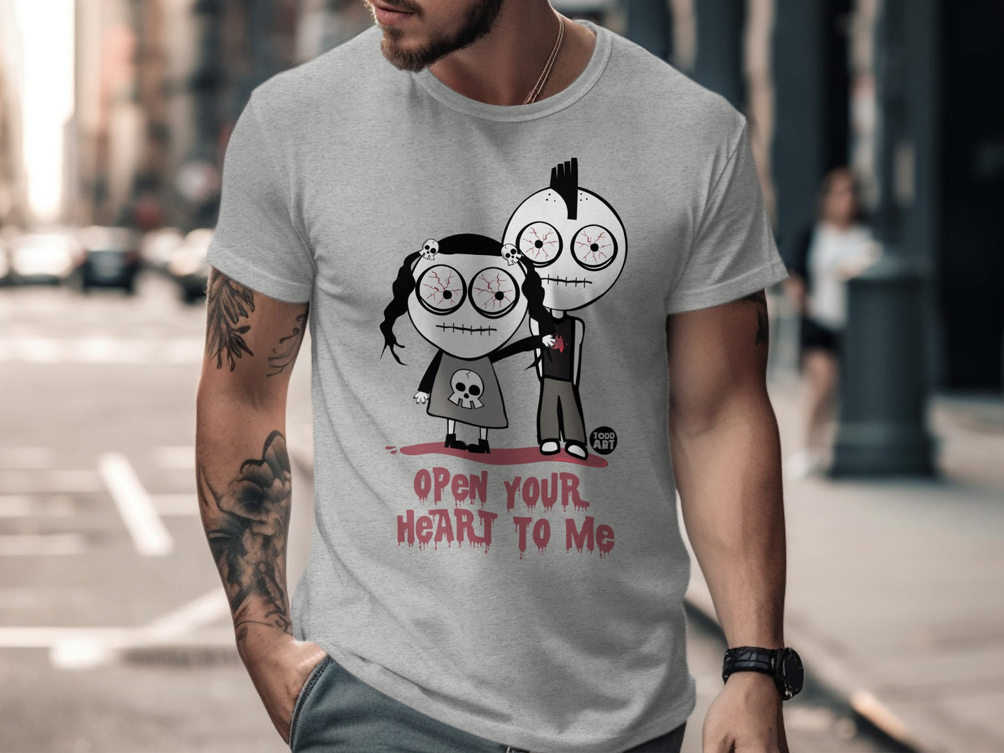 Open Your Heart to Me Cute Couple T-shirt