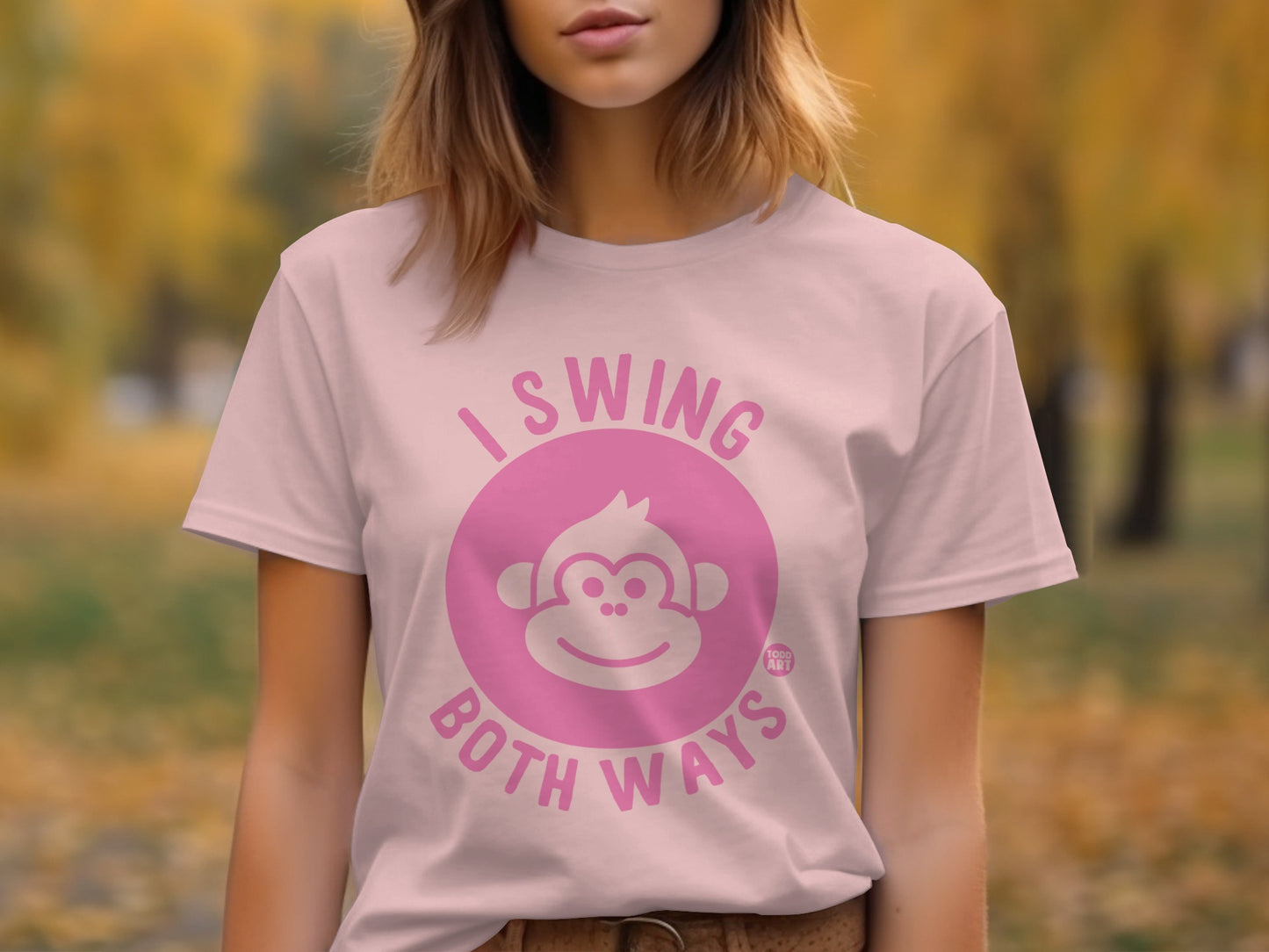 I Swing Both Ways Monkey Illustration T-shirt product