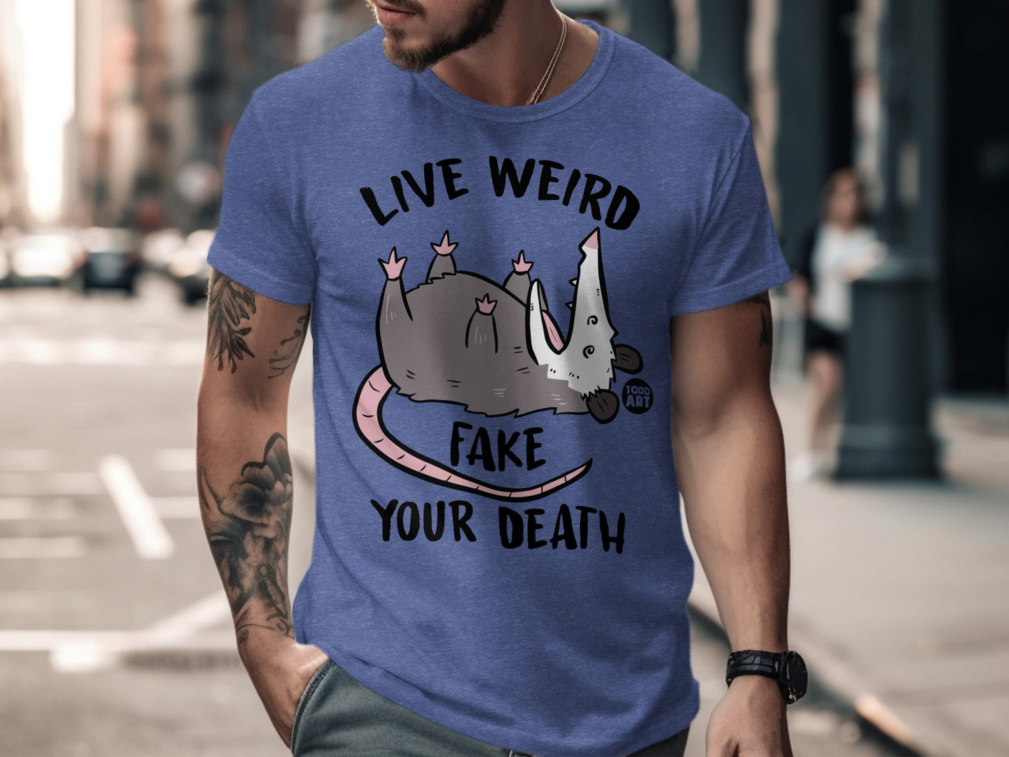 Live Weird Fake Your Death Funny Graphic Tee