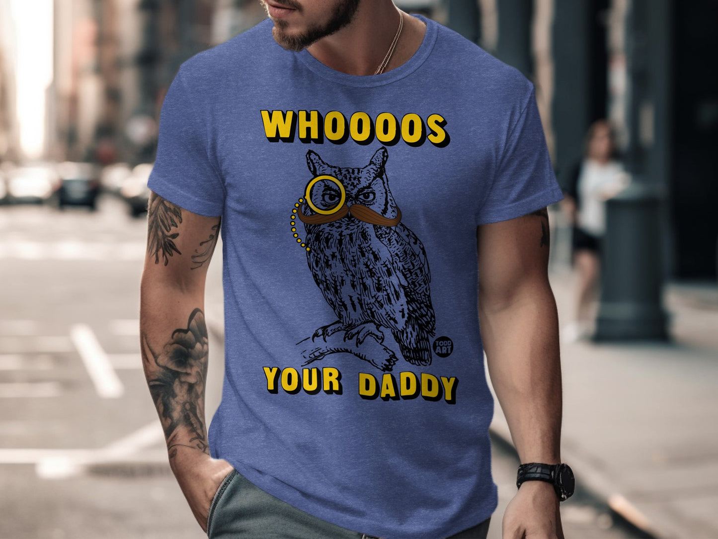 Funny Whoooos Your Daddy Owl Graphic T-Shirt product