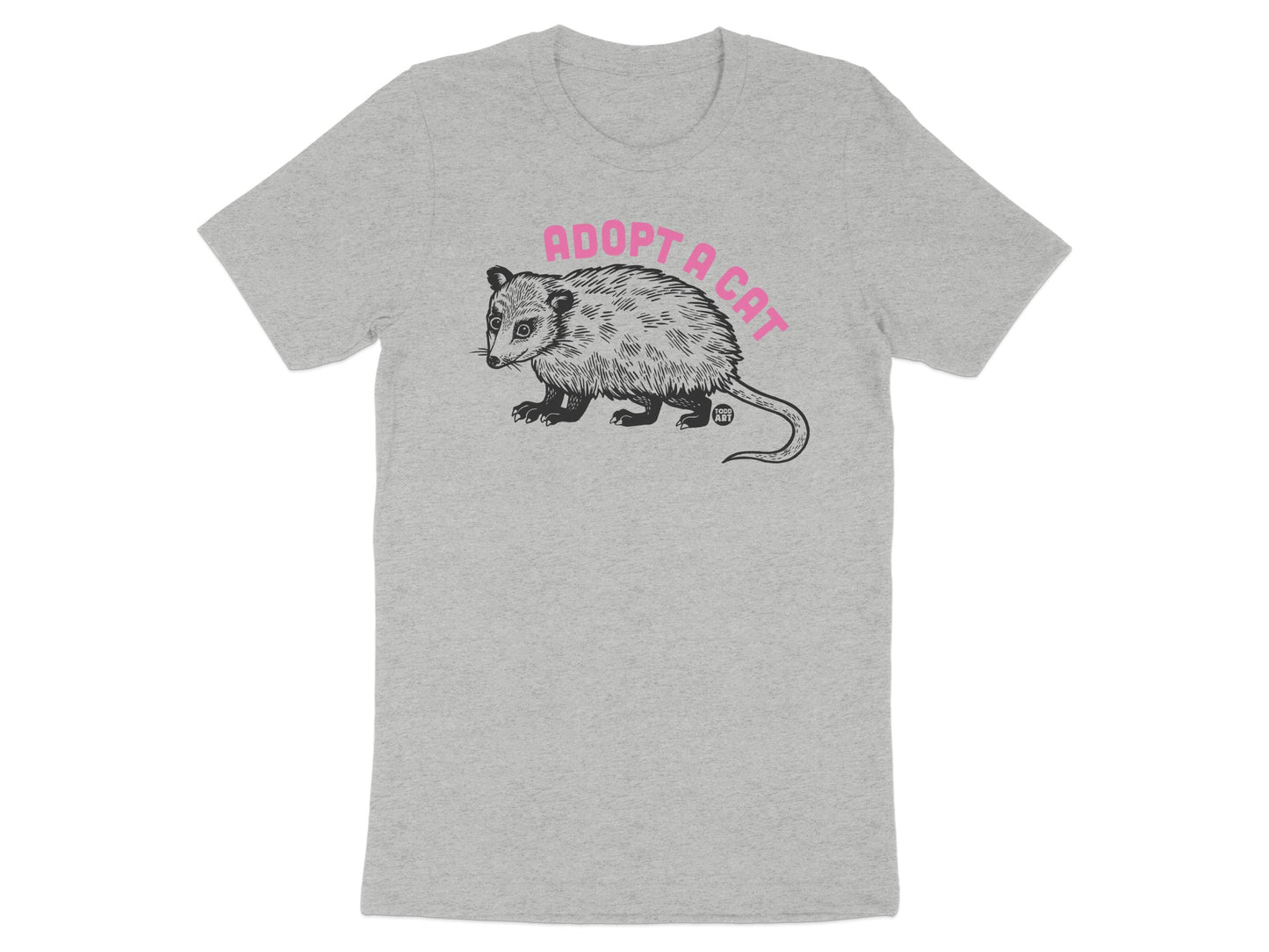 Adopt a Cat Funny Opossum Graphic T-shirt