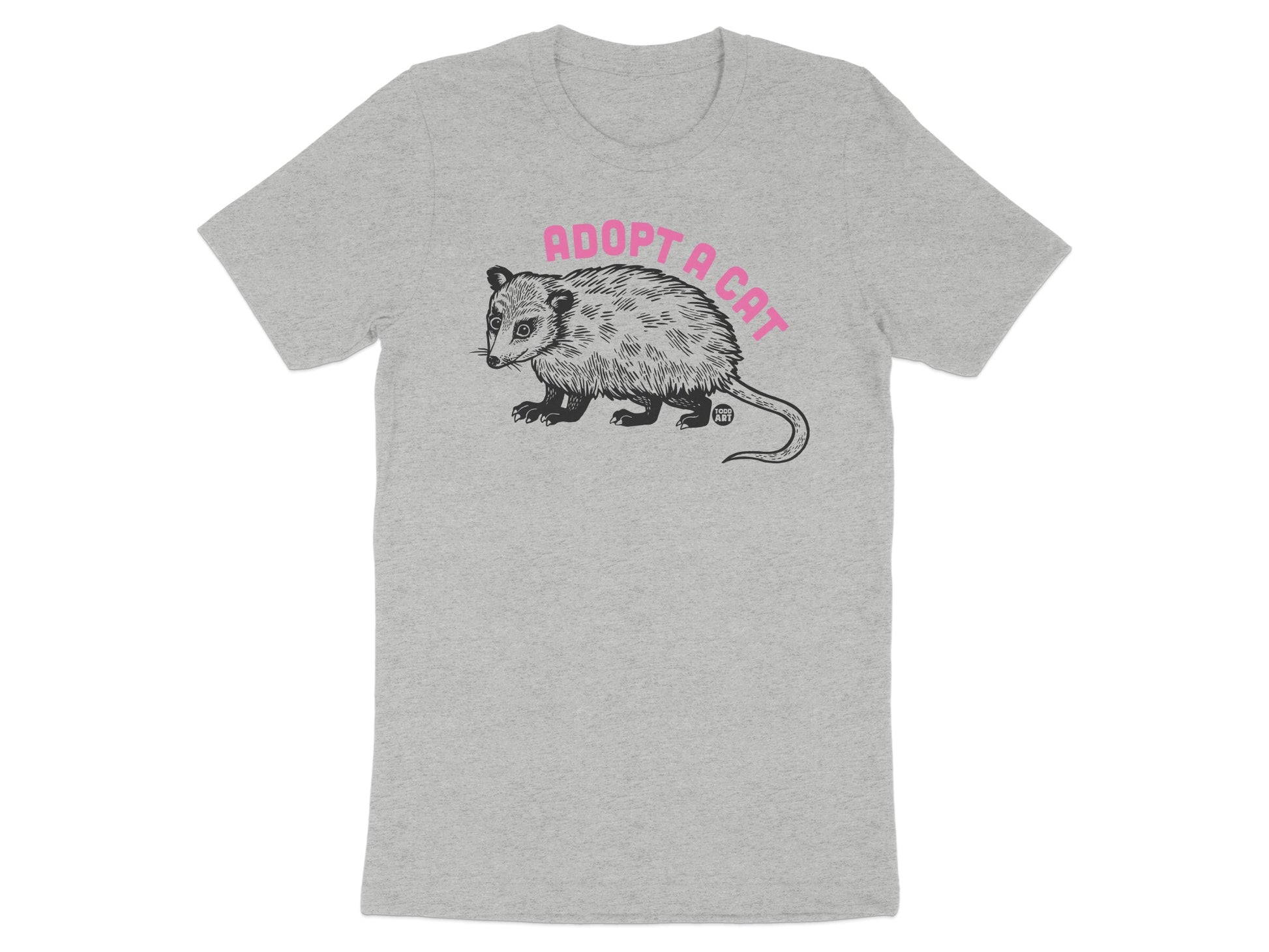 Adopt a Cat Funny Opossum Graphic T-shirt