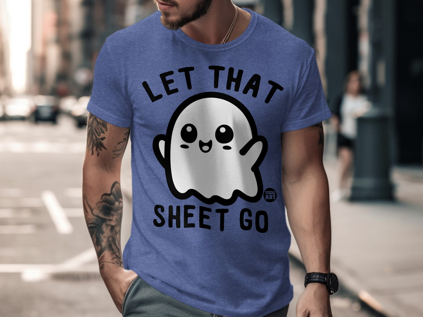 Let That Sheet Go Cute Ghost Graphic Tee Shirt product