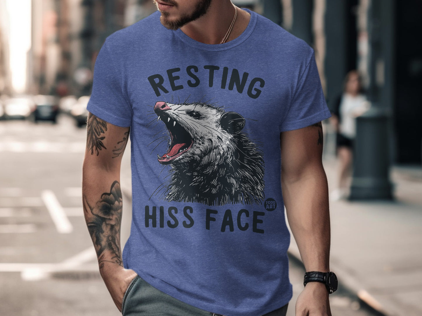 Resting Hiss Face Graphic For Casual Wear