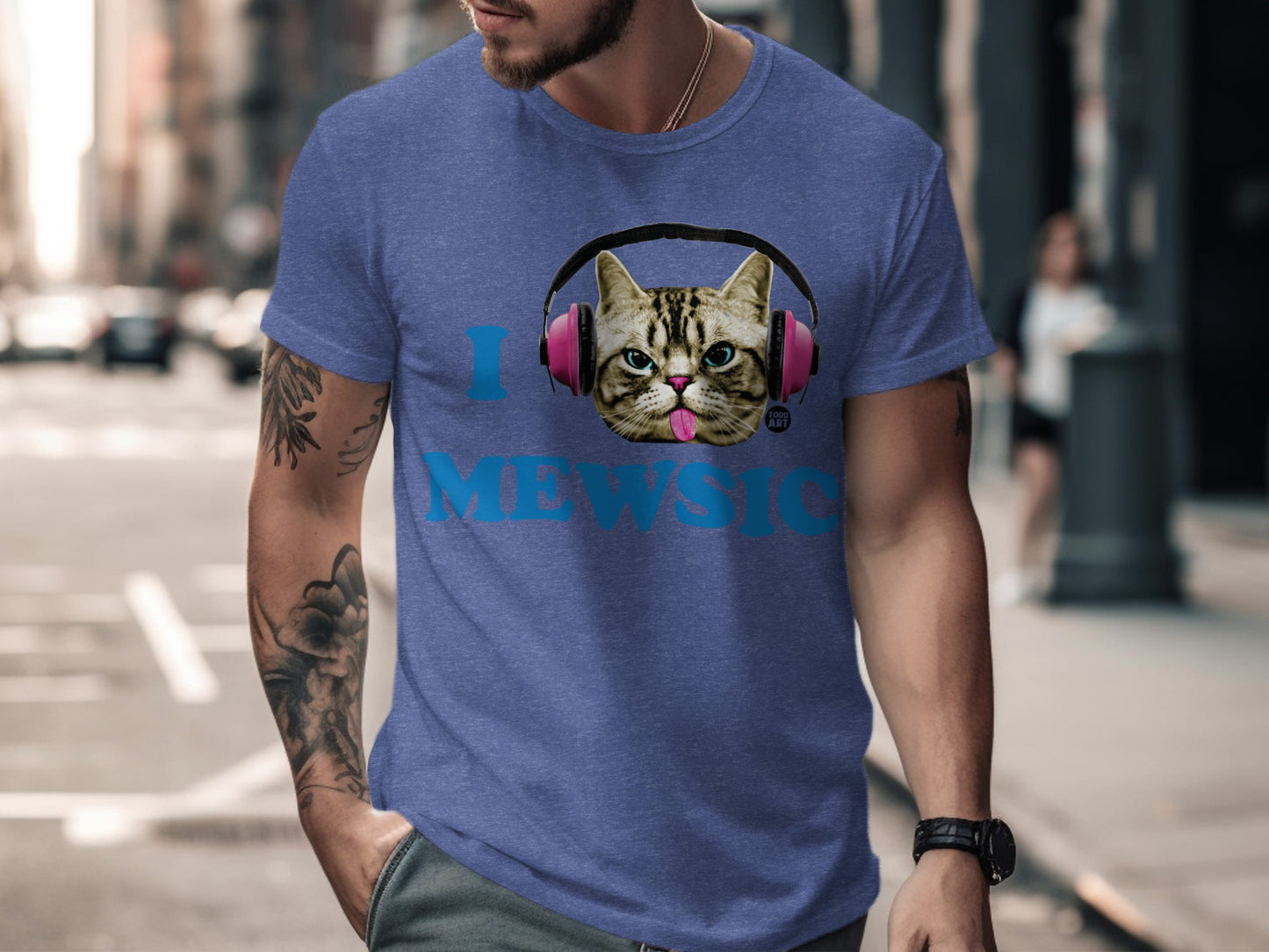 I Love Mewsic Cat Headphones Graphic T-shirt product