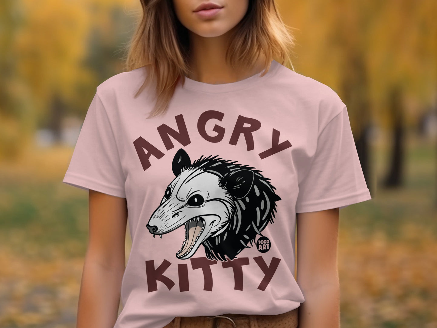Angry Kitty Graphic Tee with Unique Artwork Design