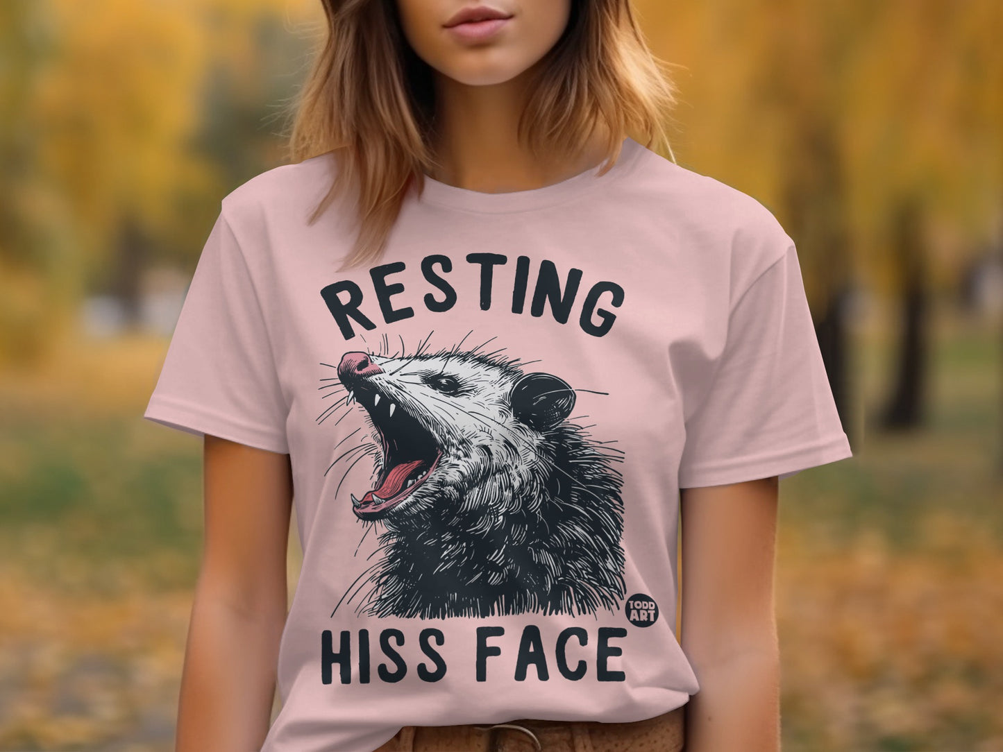 Resting Hiss Face with Opossum Graphic Tee