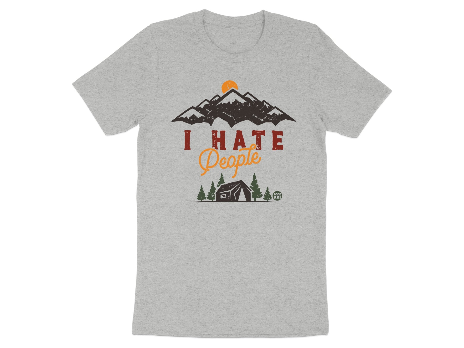 I Hate People Shirt with Mountains Design product type
