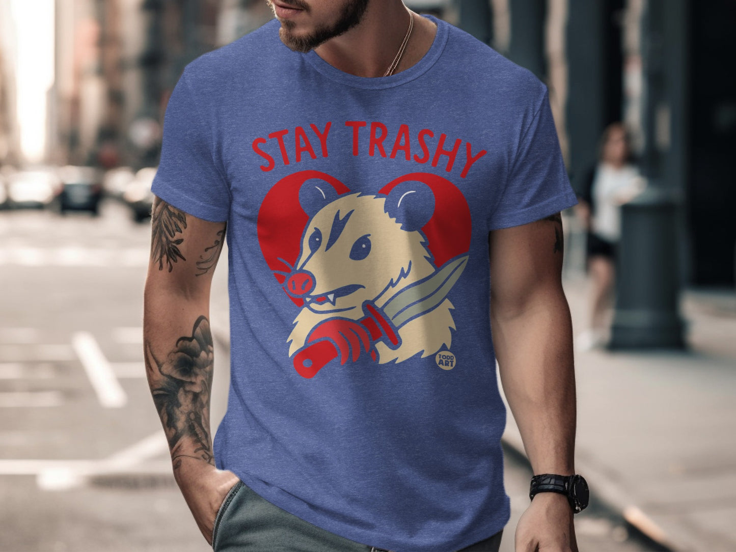 Stay Trashy Opossum Graphic Tee Shirt Product