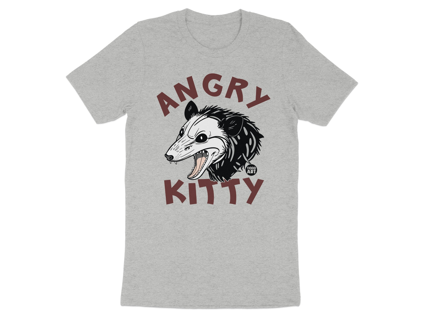 Angry Kitty Graphic T-Shirt Funny Possum Design Shirt