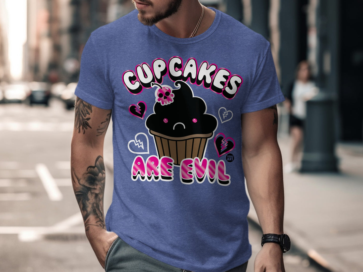 Cupcakes Are Evil Graphic T-Shirt Novelty Product