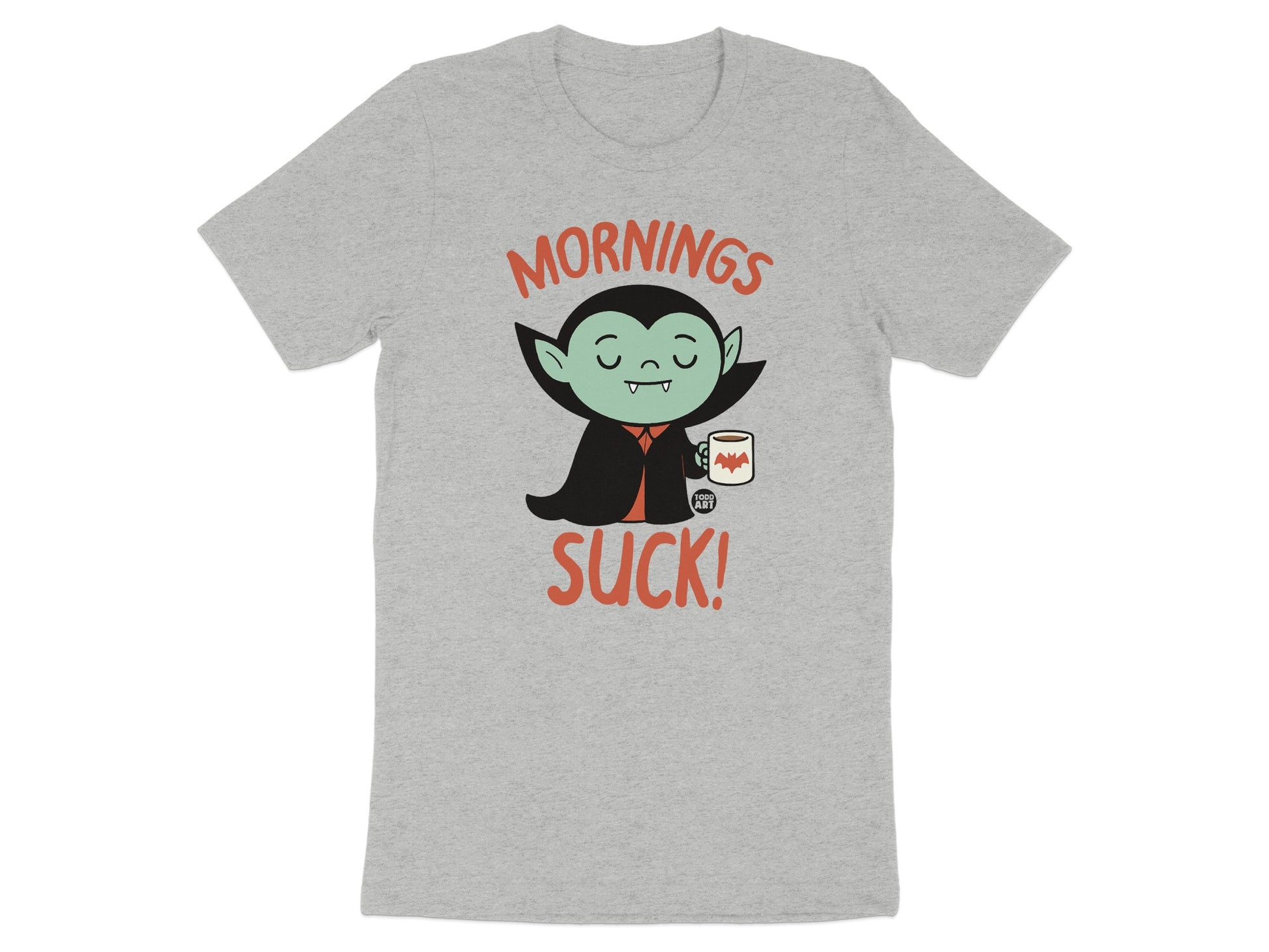 Mornings Suck Dracula Cartoon Vampire T-shirt product
